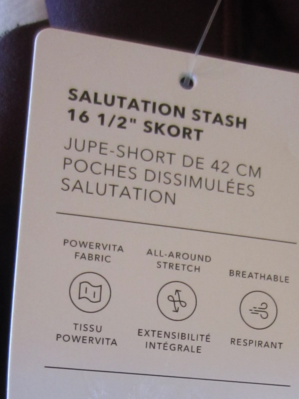 NWT Athleta Salutation Stash 16.5“ Skort in spiced cabernet - Size large - Picture 8 of 9